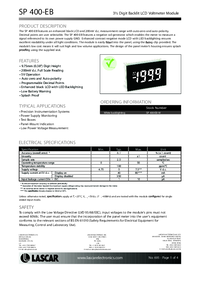 Thumbnail of document Data Sheet - SP 400-EB-W Splash-Proof LCD Voltmeter